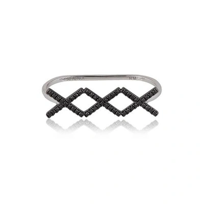 Shop Alinka Jewellery Katia Trio Three-finger Ring Black Diamonds