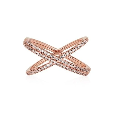 Shop Alinka Jewellery Katia Superfine Double Crossover Ring Rose Gold