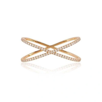 Shop Alinka Jewellery Katia Duo Crossover Two-finger Ring Yellow Gold