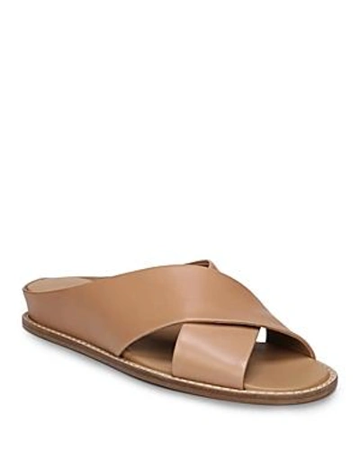 Shop Vince Women's Fairley Leather Slide Sandals In Tan