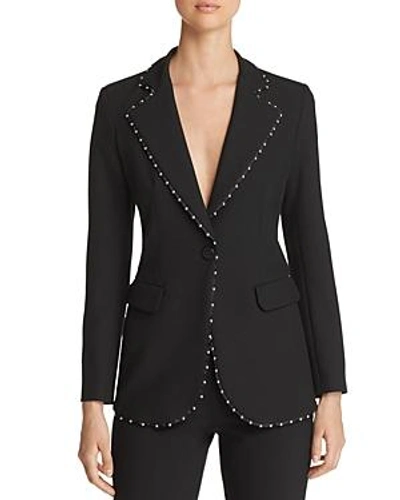 Shop Emporio Armani Studded Single-button Blazer In Black