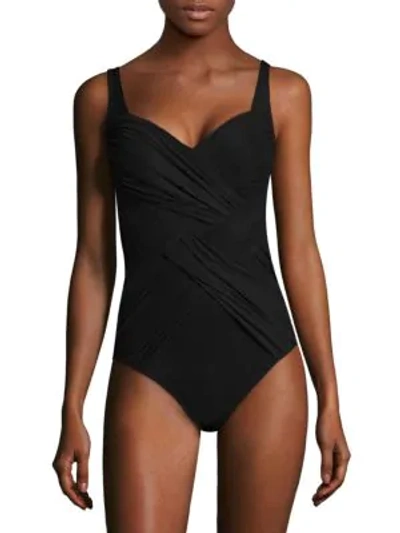 Shop Gottex Swim One-piece Crisscross Wrap Swimsuit In Black