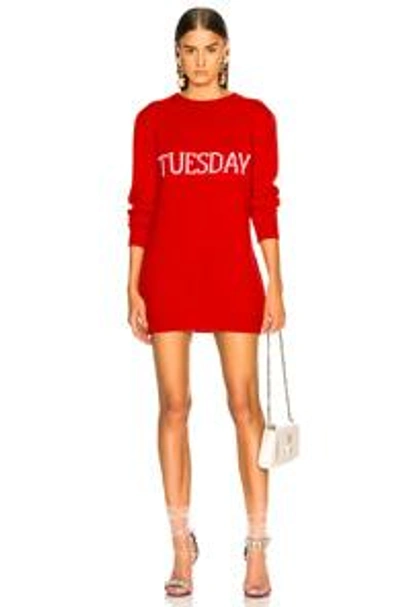 Shop Alberta Ferretti Tuesday Crewneck Sweater Dress