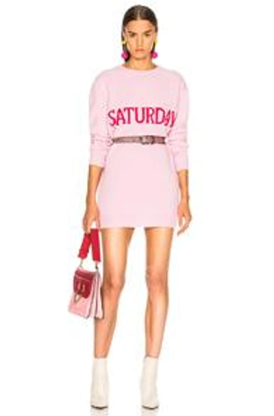 Shop Alberta Ferretti Saturday Crewneck Sweater Dress