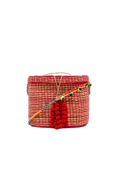 Shop Nannacay Kiki Striped Bucket In Red