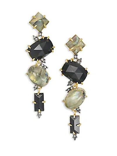 Shop Alexis Bittar Elements Dark Alchemy Labradorite Linear Spiky Drop Earrings In Gold