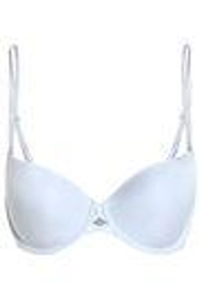 Shop Calvin Klein Jersey Push-up Bra In Sky Blue