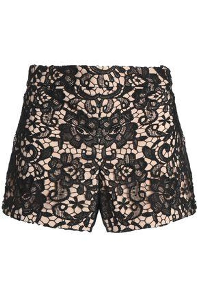 Shop Alice And Olivia Alice + Olivia Woman Marisa Guipure Lace Shorts Black