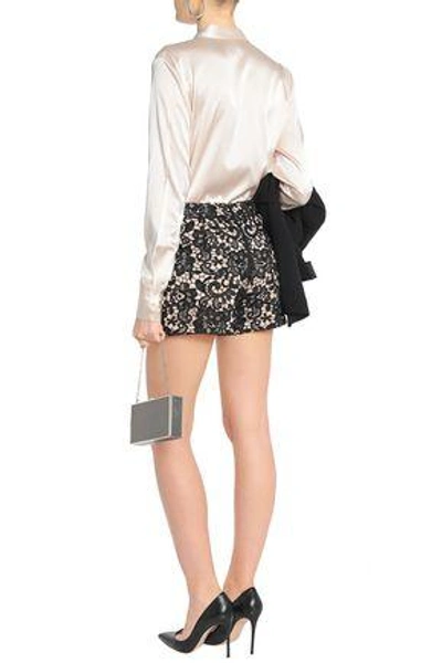 Shop Alice And Olivia Alice + Olivia Woman Marisa Guipure Lace Shorts Black