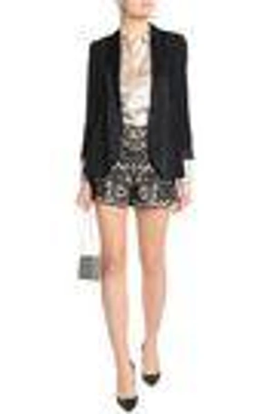 Shop Alice And Olivia Alice + Olivia Woman Marisa Guipure Lace Shorts Black