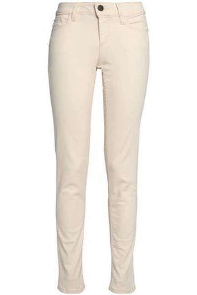 Shop Alice And Olivia Jane Mid-rise Skinny Jeans In Ecru