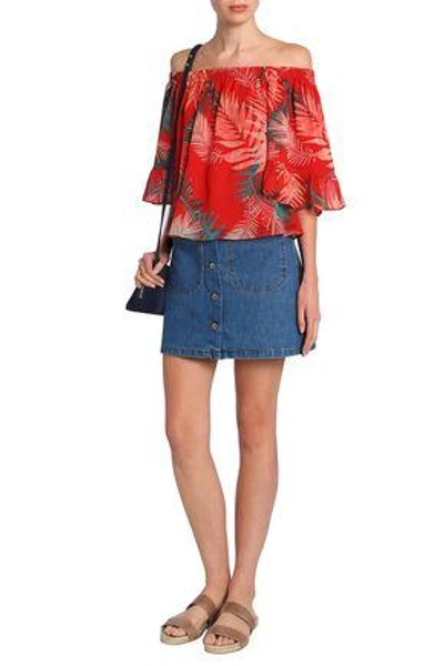 Shop Rebecca Minkoff Crepe Top In Tomato Red