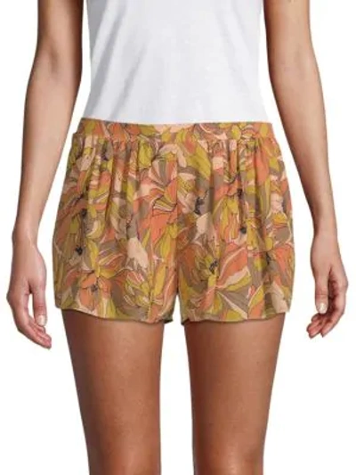 Shop Prose & Poetry Rodney Flared Slim-fit Shorts In Coral
