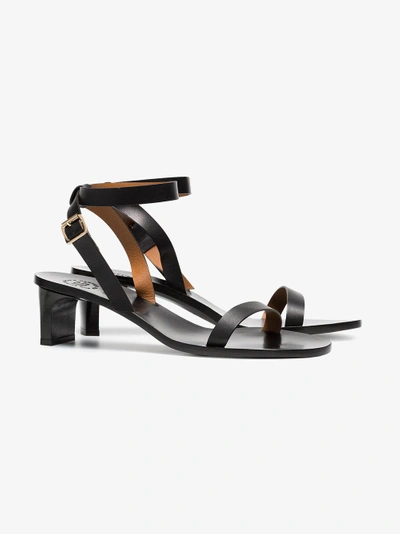 Shop Atp Atelier Cachi 55 Leather Sandals In Black