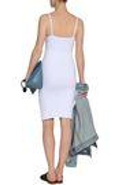 Shop Lna Woman Ribbed-knit Dress White