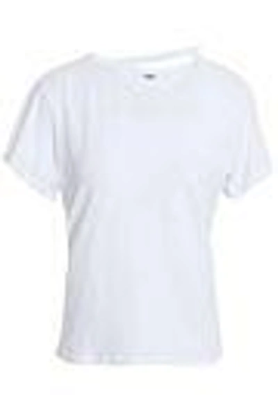 Shop Lna Woman Cutout Cotton-jersey T-shirt White