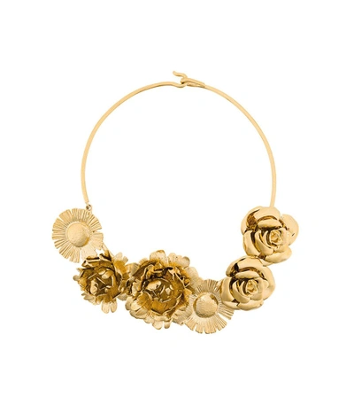 Shop Aurelie Bidermann Gold Selena Statement Flower Necklace