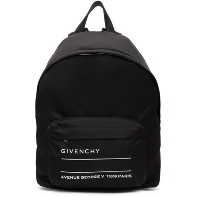 Shop Givenchy Black Address Tag Backpack In 004 Blk/wht