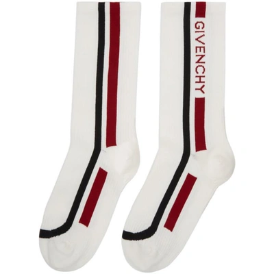 Shop Givenchy Off-white Moto Biker Socks In 101 Natural