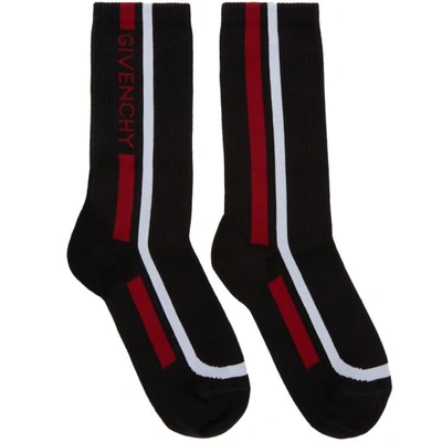 Shop Givenchy Black Moto Biker Socks In 001 Black