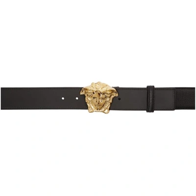 Shop Versace Black And Gold Medusa Belt In D41oh Black