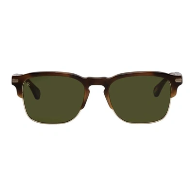 Shop Raen Tortoiseshell And Green Wiley-a Sunglasses In Americano