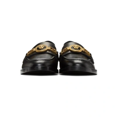 Shop Versace Black Medusa Tribute Folded Loafers In K41t Black