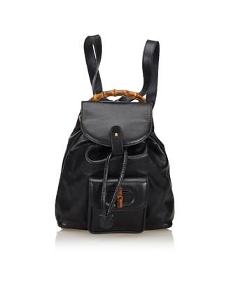 gucci bamboo leather backpack