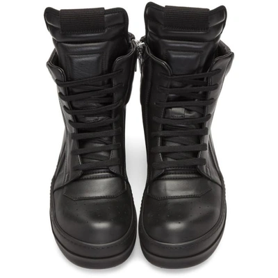 Shop Rick Owens Black Geobasket High-top Sneakers In 999 Blblbl