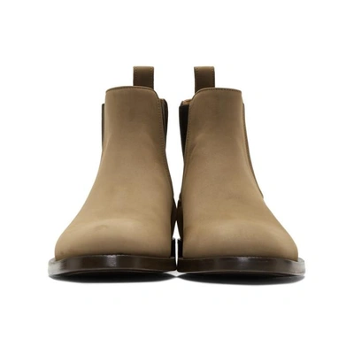 Shop Lanvin Brown Nubuck Chelsea Boots In 60.marron