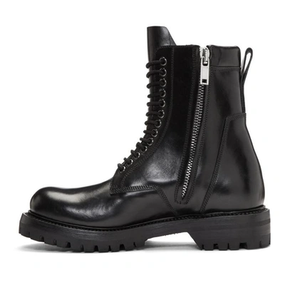 Shop Rick Owens Black Leather Low Army Boots In 09 Black