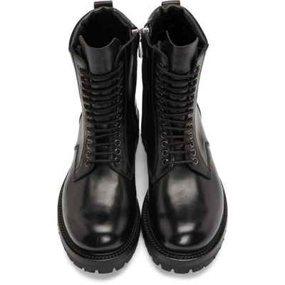 Shop Rick Owens Black Leather Low Army Boots In 09 Black