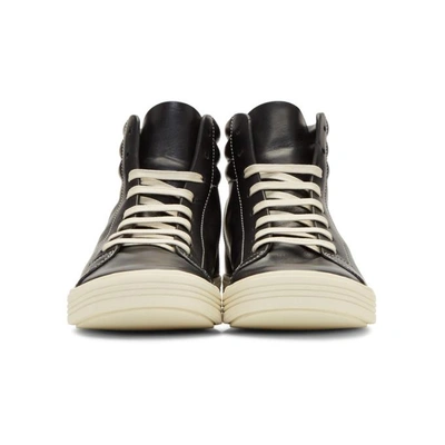 Shop Rick Owens Black And Off-white Geothrasher High-top Sneakers In 911 Blk/wt