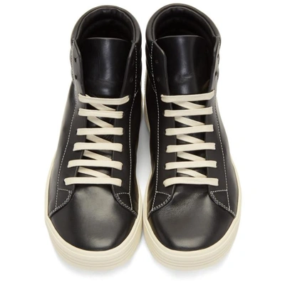 Shop Rick Owens Black And Off-white Geothrasher High-top Sneakers In 911 Blk/wt