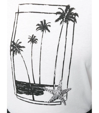 Shop Saint Laurent Black/white Palm Tree Print T Shirt
