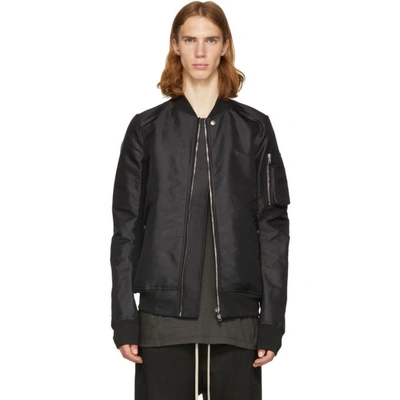 Shop Rick Owens Black Flight Bomber Jacket