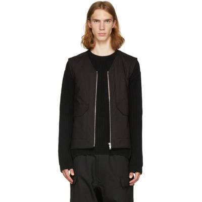 Shop Rick Owens Black Cargo Waistcoat