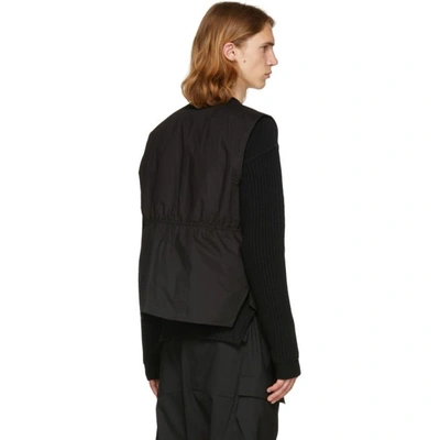 Shop Rick Owens Black Cargo Waistcoat