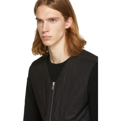 Shop Rick Owens Black Cargo Waistcoat