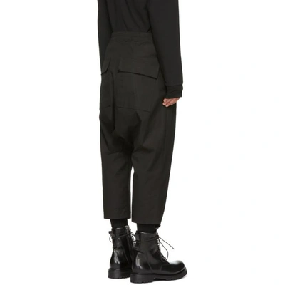 Shop Rick Owens Black Cropped Drawstring Trousers In 09 Black