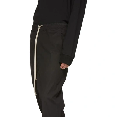 Shop Rick Owens Black Cropped Drawstring Trousers In 09 Black