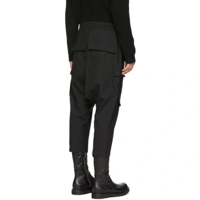 Shop Rick Owens Black Cropped Cargo Pants In 09 Black