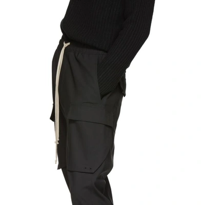 Shop Rick Owens Black Cropped Cargo Pants In 09 Black