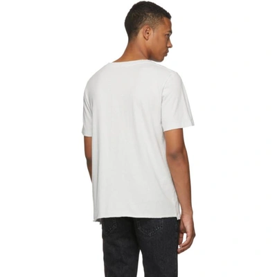 Shop Saint Laurent White Flag Logo T-shirt In 9730drtywht
