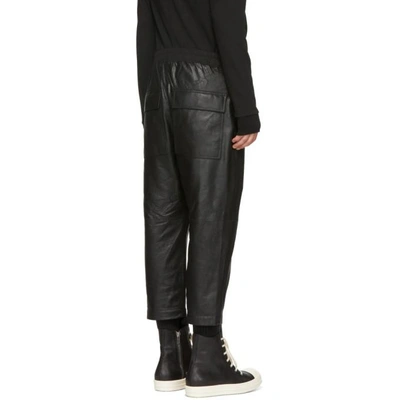 Shop Rick Owens Black Leather Astaires Trousers In 09 Black