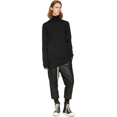 Shop Rick Owens Black Leather Astaires Trousers In 09 Black