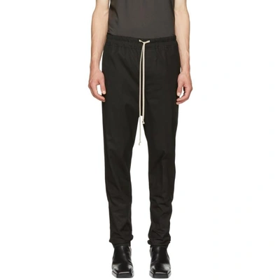 Shop Rick Owens Black Drawstring Astaires Trousers In 09 Black