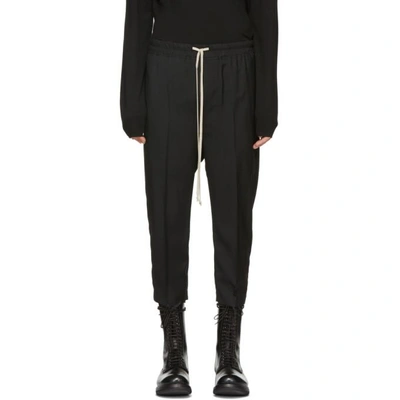 Shop Rick Owens Black Wool Astaires Cropped Trousers In 09 Black