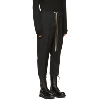 Shop Rick Owens Black Wool Astaires Cropped Trousers In 09 Black