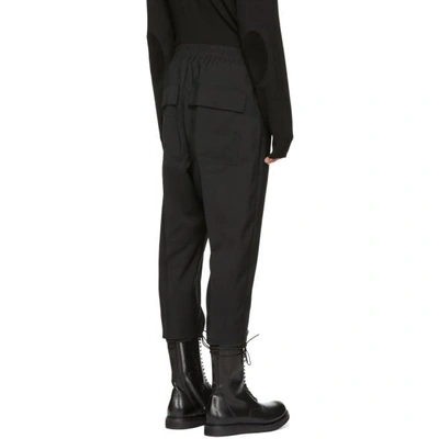 Shop Rick Owens Black Wool Astaires Cropped Trousers In 09 Black